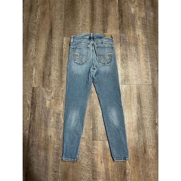 American Eagle Women's Skinny Jeans Medium Wash Blue High Rise Stretch - Picture 6 of 8